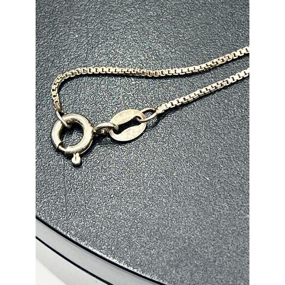 Vintage Sterling Silver Butterfly Pendant Amethyst Enamel 17" Box Chain Italy - Picture 5 of 13